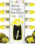 4 Dual Tip Acrylic Paint Pens - Fine Tip & Medium, Permanent & Waterproof - Acrylic Paint Markers for Rock Painting, Canvas, Wood, Ceramic, Glass, Fabric, Metal - White, Black, Gold & Silver