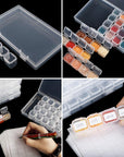 280 Slots Diamond Painting Storage Containers Diamond Accessories and Tools Boxes Bead Organizer 28 Grids 10Pcs with 400Pcs Label Stickers for Nail Craft