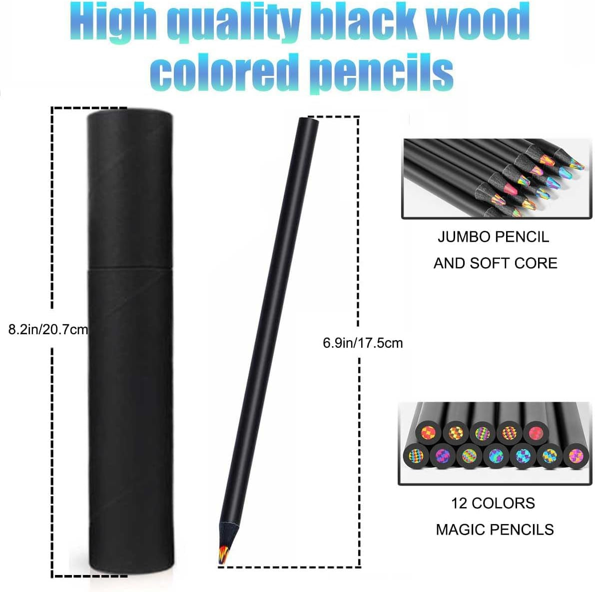 12 Colors Rainbow Pencils, Multi Colored Pencils for Adult Coloring, Multicolored Pencils for Art Drawing, Professional Art Supplies for Artists, for Coloring and Sketching.