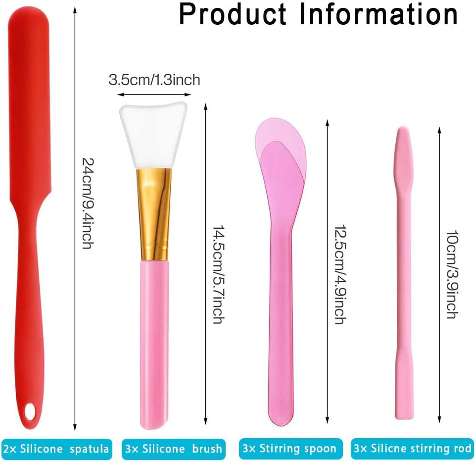 Silicone Stir Sticks Kit 16Pcs, Silicone Epoxy Brush, Silicone Stirring Tool, Mixing Spoon, Silicone Scraper DIY Crafts Tool for Resin Epoxy Liquid Paint