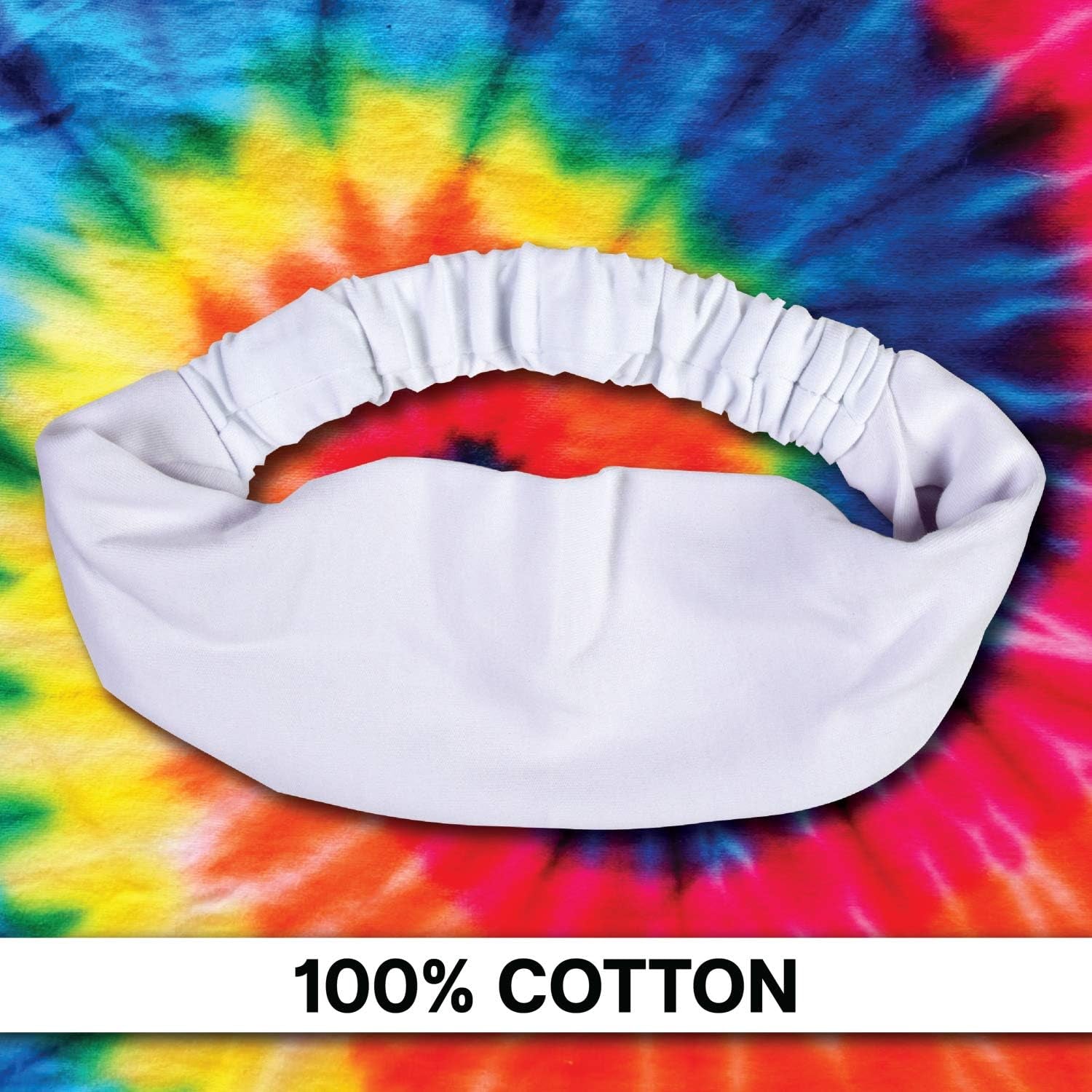 Tulip One-Step Tie-Dye Headbands 2 Pack Tie Dye Accessory, White (TUSTTD)