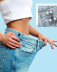24 Pieces Jean Button Pins Adjustable Buckle Extender Set, No Sewing Required, Pant Waist Tightener for Jeans Dress Fit Instant Button, 4 Set (Pearl and Diamond Style)