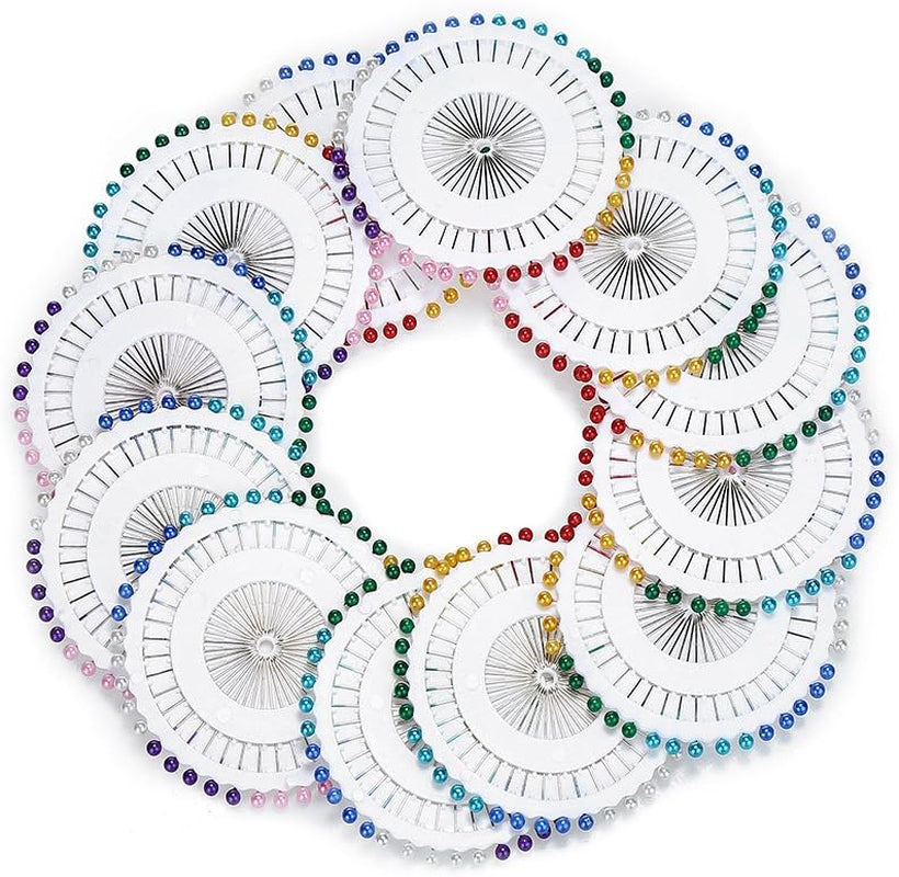 480 Pieces Multicolor Sewing Pins Straight Quilting Pearl Head Pins for Christmas and Other Crafts Making