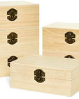 6Pcs Large Unfinished Wooden Box Rectangle Keepsake Box Stash Boxes with Hinged Lid for DIY Easter Arts Hobbies, Jewelry,6X4X2.3Inch