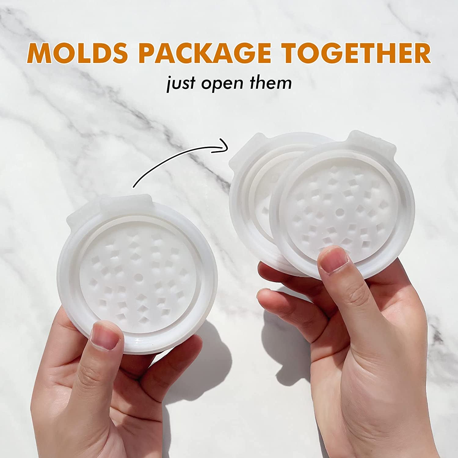 2Pc-Large Grinder Mold for Resin - 3In Resin Grinder Mold with Efficient Spikes Shape, Premium Silicone Grinder Molds for Resin Casting to Grinding Spice and More