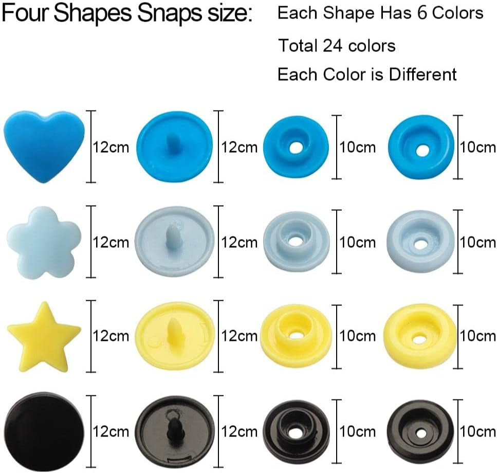 Polygon Snap Kit with Snap Pliers, 473Pcs T5 Snap Kit for DIY and Sewing/Making/Repairing/Decorating Clothes, Diapers, Bibs…