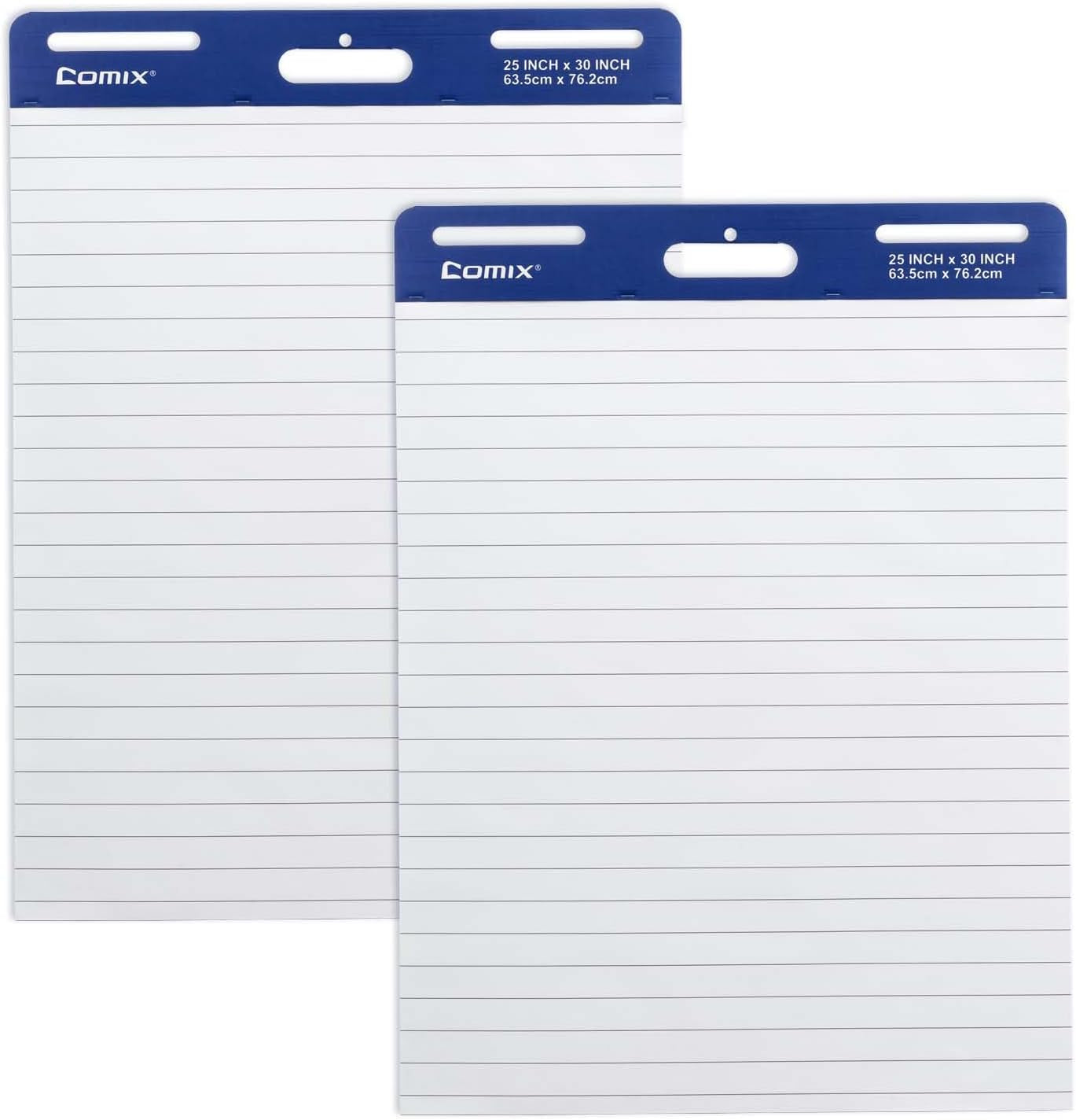 Lined Sticky Easel Pad, 25 X 30 Inches Flip Chart Paper for Teachers, Large Self Stick Easel Paper, 30 Sheets/Pad, 2 Pads/Pack