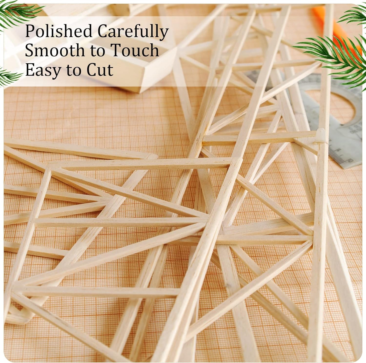 50 Pieces Balsa Wood Sticks 1/2 X 1/2 X 12 Inch Hardwood Square Wooden Dowels Unfinished Wood Sticks for Craft DIY Supplies DIY Molding Projects Making