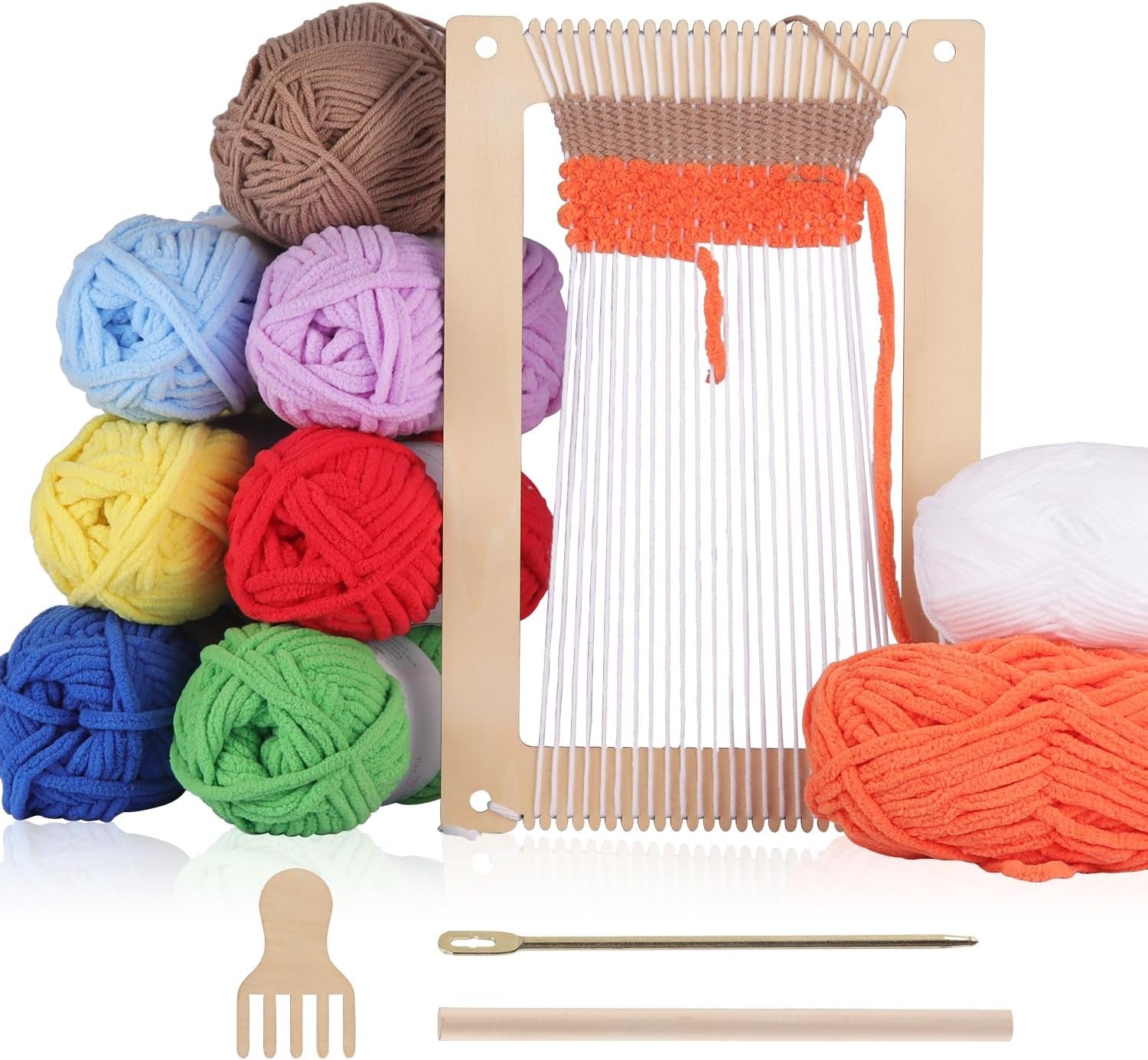 Weaving Loom Kit, 15.2&quot; H X 9.85&quot; W Wooden Tapestry Looms, Warp ​Frame ​Loom Heddle Bar for Weave Board Weaver Tapestry Kids Beginner