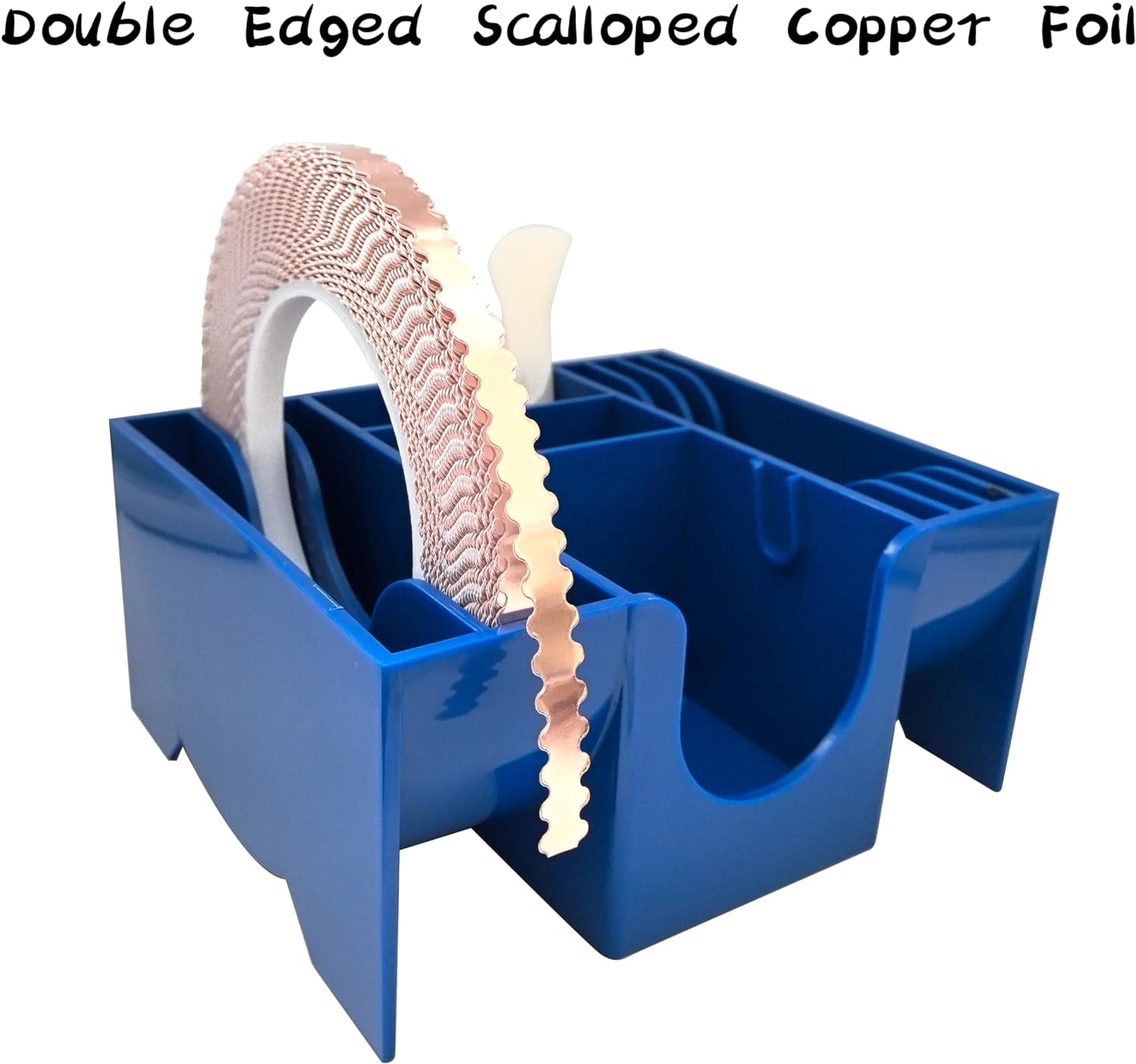 Double Edged Scalloped Copper Foil Tape for Stained Glass, DIY Handicrafts, Crafting (Small Scalloped)