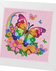Butterfly Diamond Art Kits for Kids-Butterfly Diamond Art Painting Kits for Kids with Frame,Butterfly Diamond Art for Kids with Beautiful Package for Gift (6X6 Inch)