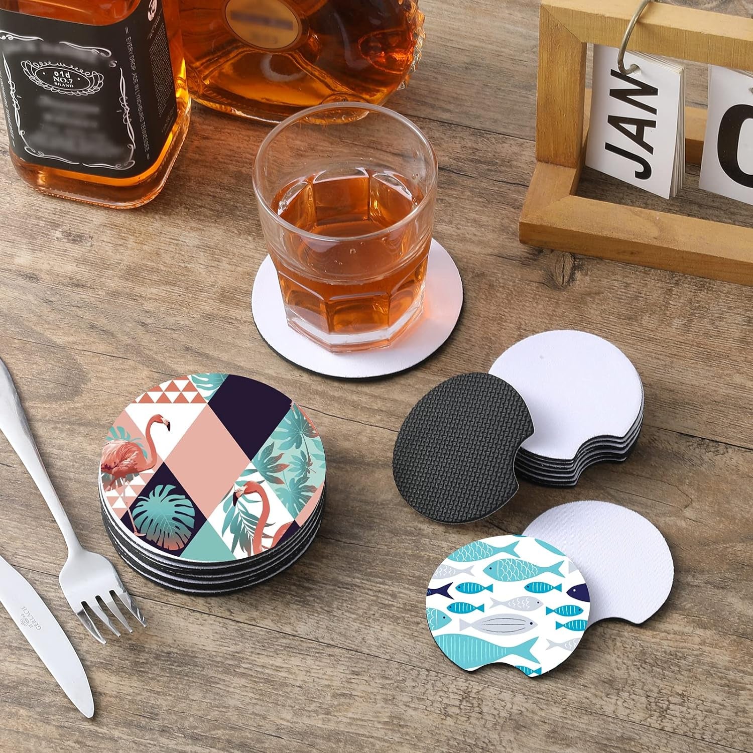 Sublimation Blank Cup Coasters Bulk Square Blank Cup Mat Rubber for Sublimation Transfer Heat Press Printing DIY Crafts 3.93 X 3.93 Inch (50 Pieces)