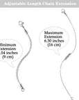 Stainless Steel Necklace Extender Chain Adjustable Silver Necklace Chain Extender with Lobster Clasp for Necklace Bracelet Jewelry Making(5 Pcs)