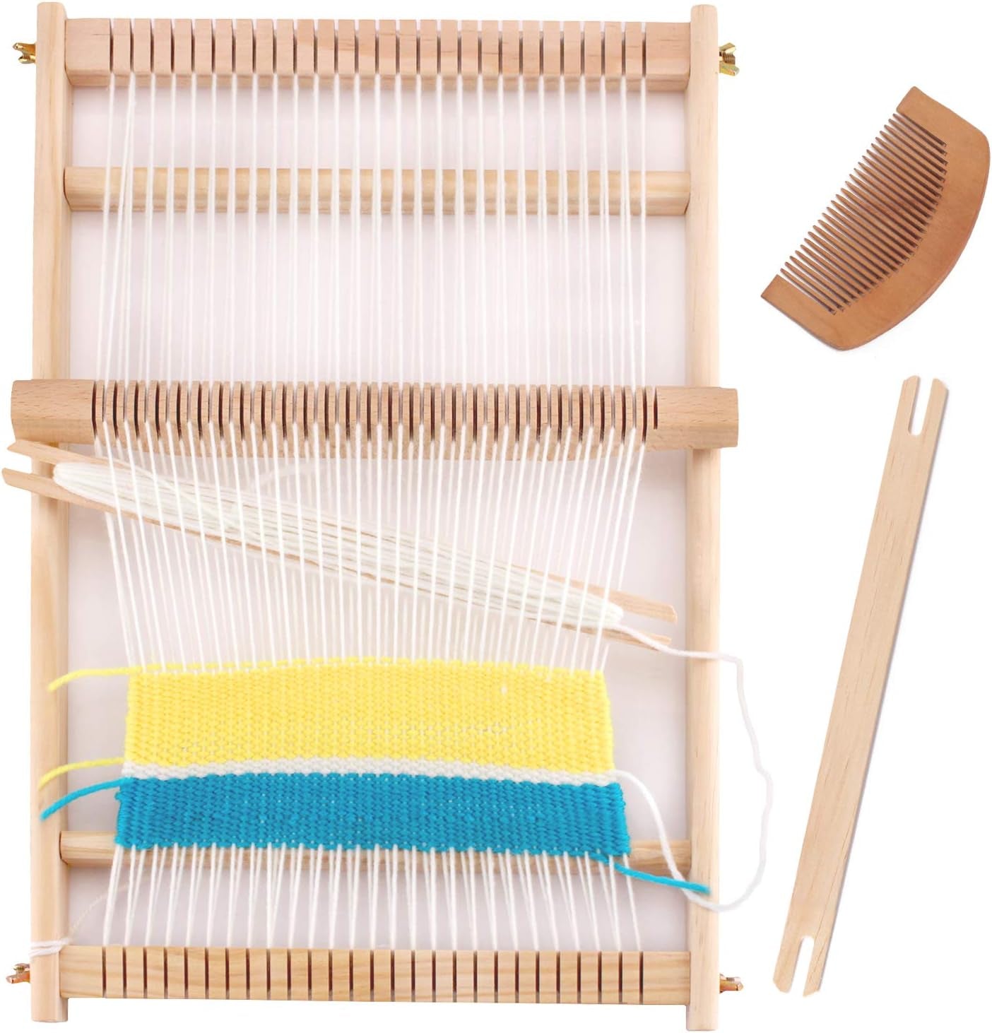 Weaving Loom Kit, 15.2" H X 9.85" W Wooden Tapestry Looms, Warp ​Frame ​Loom Heddle Bar for Weave Board Weaver Tapestry Kids Beginner