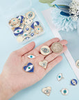 1 Box 40Pcs Evil Eye Charms Evil Eyes Charm Valentine'S Day Heart Charm Flat round Rhinestone Hamsa Hand Lucky Charms Love Charms for Jewelry Making Charm Earrings Necklace DIY Supplies