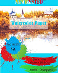 100Sheets  White Watercolor Paper Cold Press Cut Bulk Pack for Beginning Artists or Students. (10 X 7 Inch)