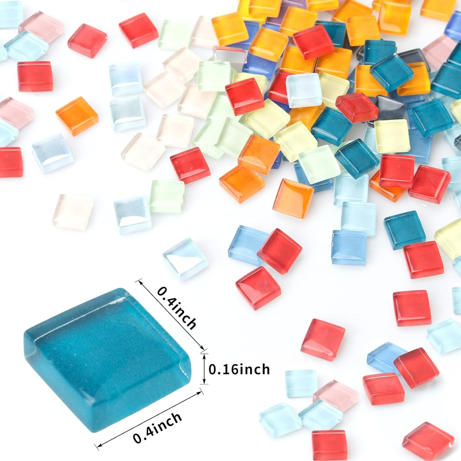 900 Pcs 2.2LB Glass Mosaic Tiles, 18 Colors 10Mm Mosaic Glass Pieces with Storage Box, Transparent Mosaic Tiles for Crafts Bulk, Mosaic Supplies for Home Decoration, Art Crafts