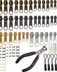 Zipper Repair Kit [197Pcs]: Kit Incl Zippers Slider, Zipper Pull Replacement & Zipper Stop. Great Zipper Fix for Jacket Zipper Replacement Slider.