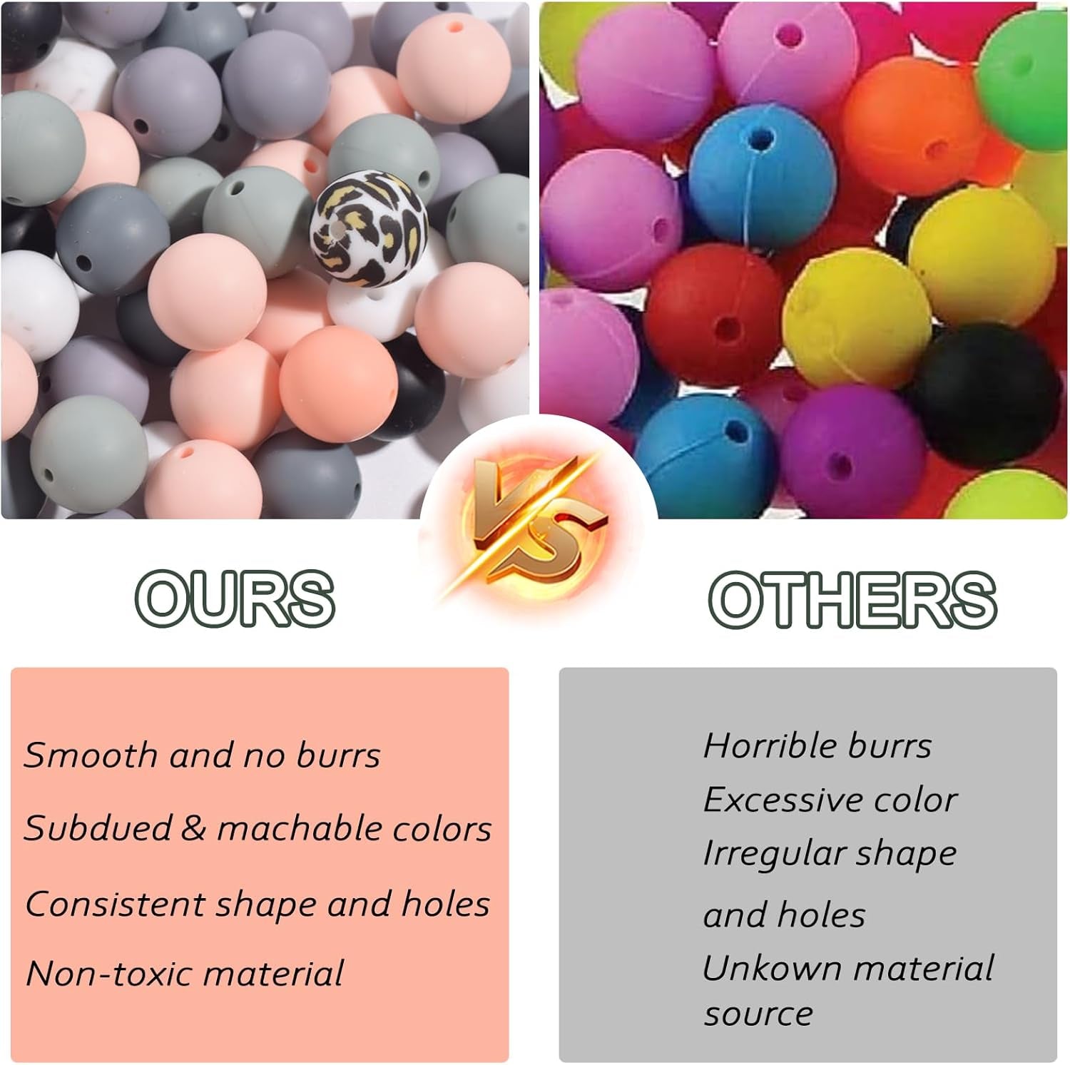 184 Pcs Silicone Beads for Keychain Making Kit, Multiple Styles and Shapes Silicone Beads Bulk Rubber Beads for Keychains Making