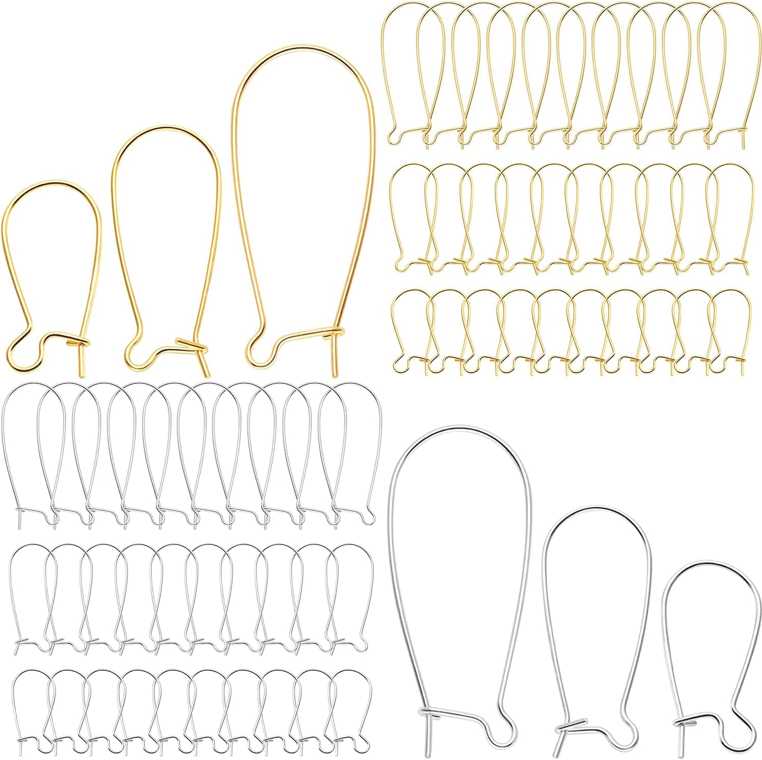 Ear Wire Hooks,300Pcs Earring Hooks Dangle Earring Kidney Ear Wires Earring Teardrop Ear Wire for DIY Jewelry Making