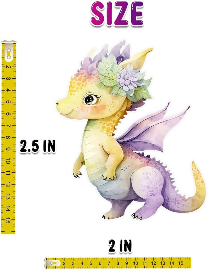 25 s Pink Dragon Stickers - Whimsical Decor for Girls' Baby Shower or Birthday, Fantasy-Themed Party Favors