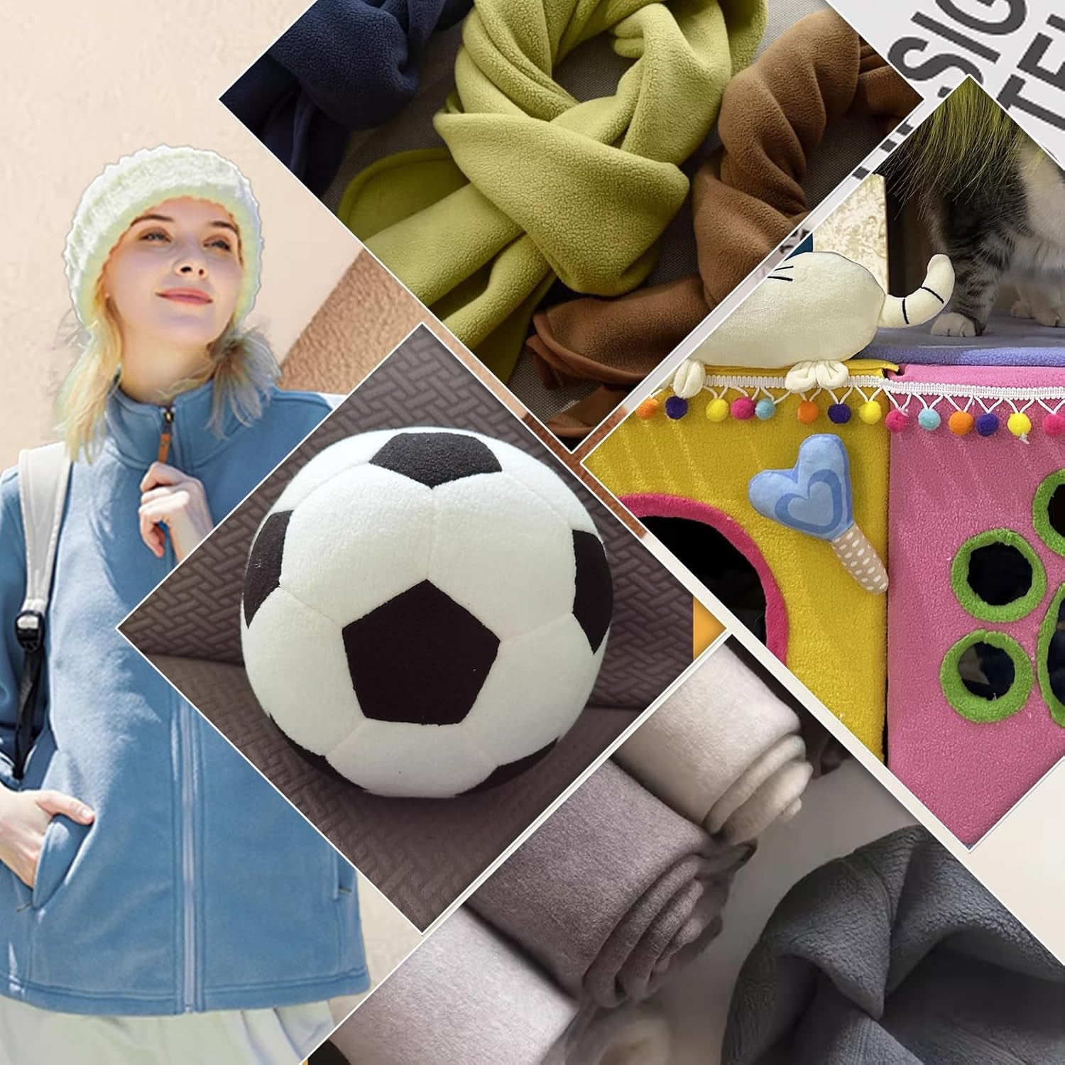 12PCS Solid Color Knitted Polar Fleece Fabric | 20''X40'' | anti Pill Fabric Patchwork Polyester Plush Fleece Cloth for Sewing, Toys, Throw Blankets, PJ Pants, Booties, Eye Mask