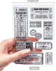 Retro Air Travel and Movie Ticket Silicone Clear Stamps Transparent Stamps for Christmas Birthday Valentine'S Day Cards Making DIY Scrapbooking Photo Album Decoration Paper Craft