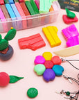 Polymer Clay 50 Colors,  Oven Bake Clay for Kids, Sculpey Clay Kit with DIY Kits for Adults, Modeling Clay for Earring Makeing, Jewelry Making