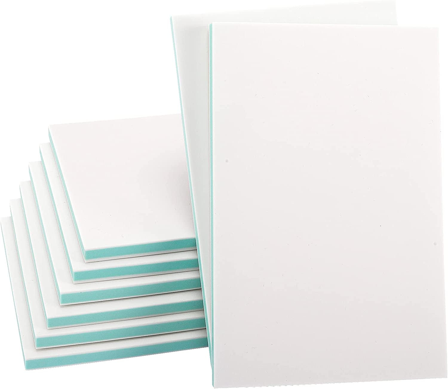 8Pcs 4" X 6" Rubber Carving Blocks, Soft Linoleum Block for Printmaking, Rectangle Linocut Blocks Stamp Carving Tools Easy Cut Lino Blocks for Crafts (White Outer &amp;Green Inner Layer)