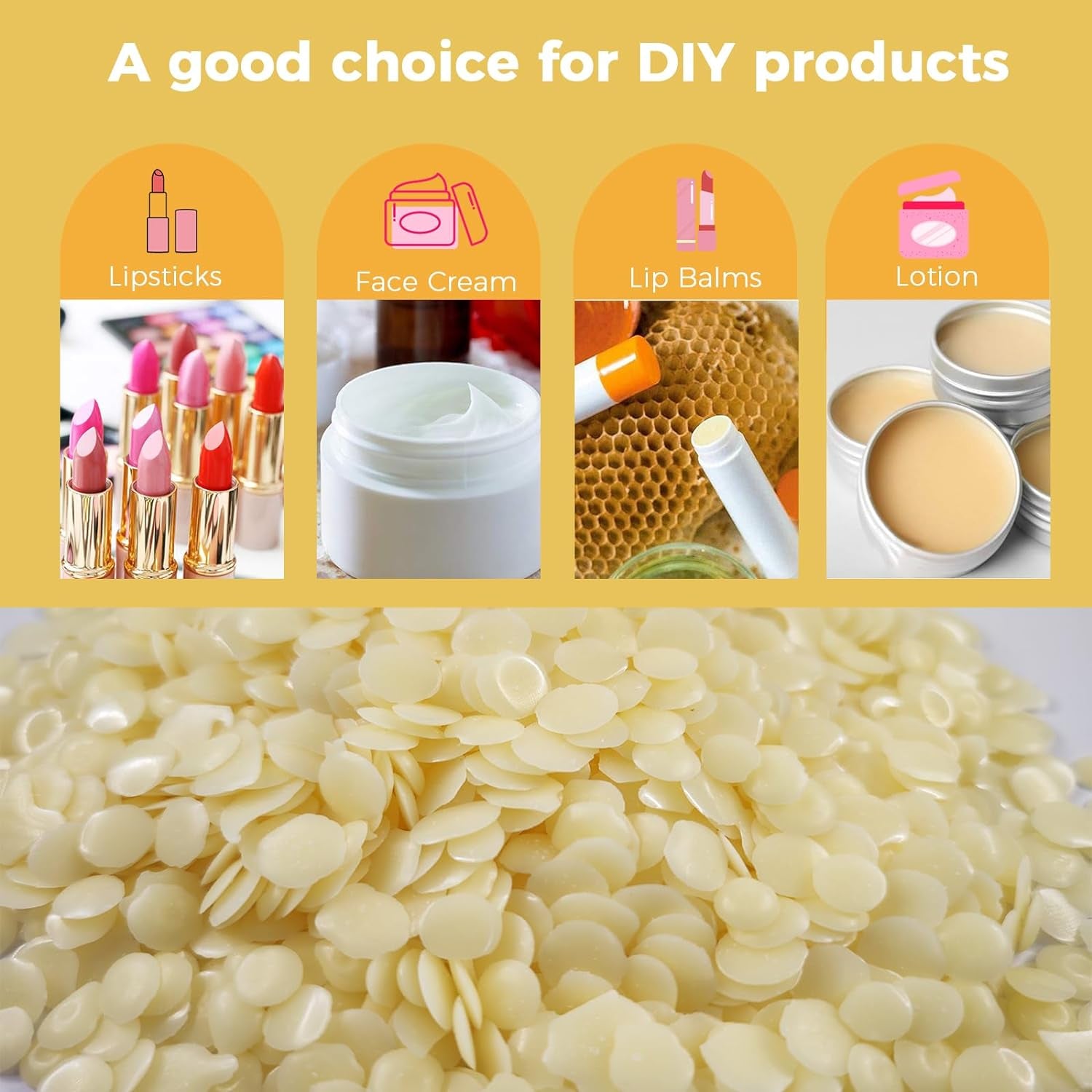Candelilla Wax Pellets Candelilla Vegan Wax for Cosmetics DIY, Soap and Candle Making, Alternative to Beeswax - 14 OZ