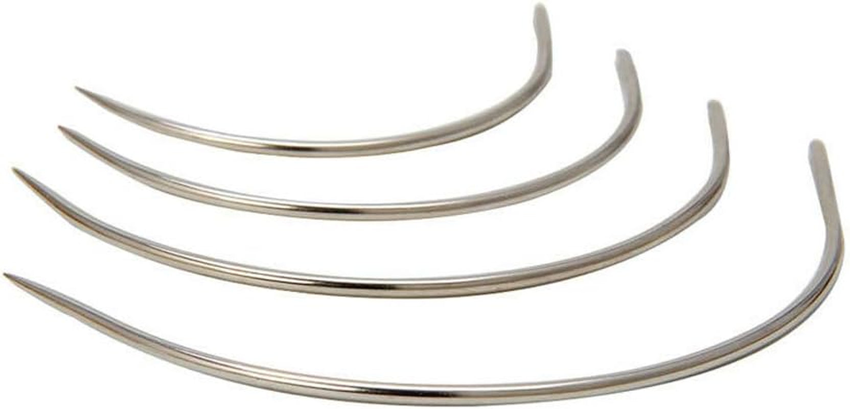 2 Sets 2'' / 2.5'' / 3 ''/ 3.5 '' Curved Leather Hand Sewing Needles C Type Needles for Carpet Leather Canvas Repairing Weaving Crafts