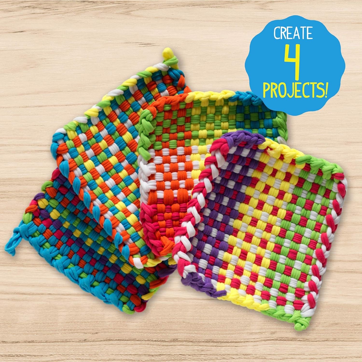 Craft Loops Refill, Includes 3.5 Oz of Weaving Loom Loops in 7 Vibrant Colors, Stretchy Loops for Weaving Potholders, Keychains, Headbands &amp; More, Finger Weaving Activity for Kids Ages 6+