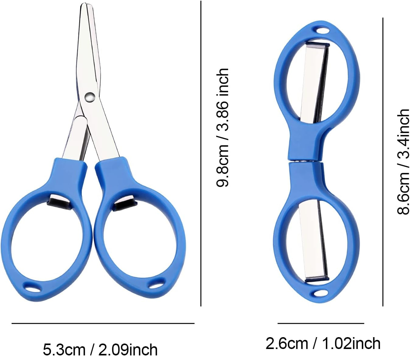 25 Pcs Folding Scissors Small Foldable Scissors Mini Travel Stainless Steel Portable Scissors Bulk Glasses Shaped anti Rust Sewing Cutter Shear for Christmas Nurse Week Gifts School Office Supplies