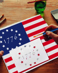 American Flag 50 Star Stencils and 13 Stars 1776 Templates, American Flag Templates, Ideal for Painting on Wood, Fabric, Paper, Walls [6 Sizes, 2 Styles]