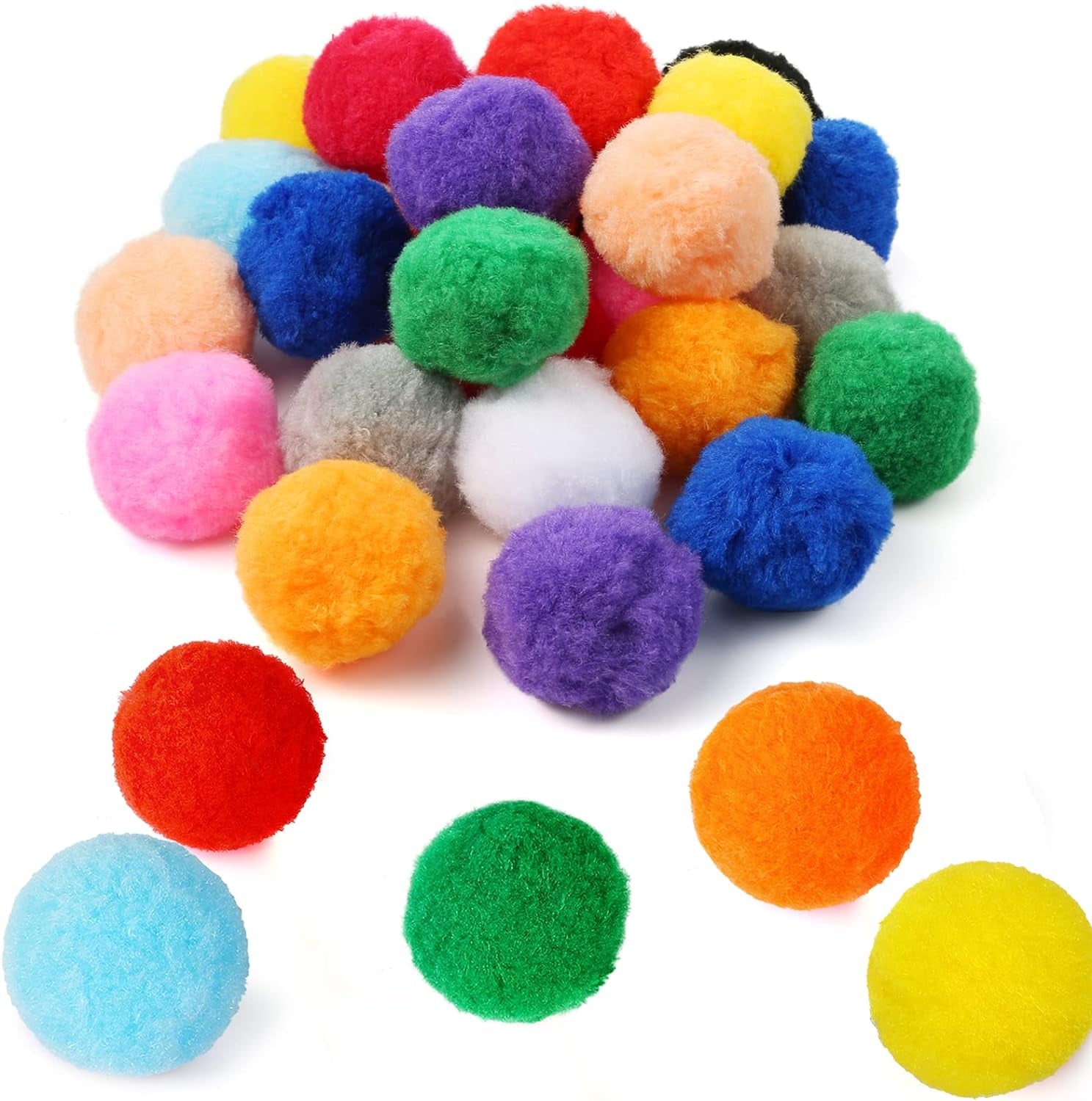 30Pcs 15 Colors 2.4 Inch Very Large Assorted Pom Poms Arts and Crafts for DIY Creative Crafts Decorations, Water Balloons Outdoor Water Toys