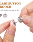 Women Shirt Brooch Pins: 25Pcs Pearl Cover up Button Pin Safety Brooch Buttons - No Sew Metal Tie Tacks Clips for Clothing Dress Supplies Decoration
