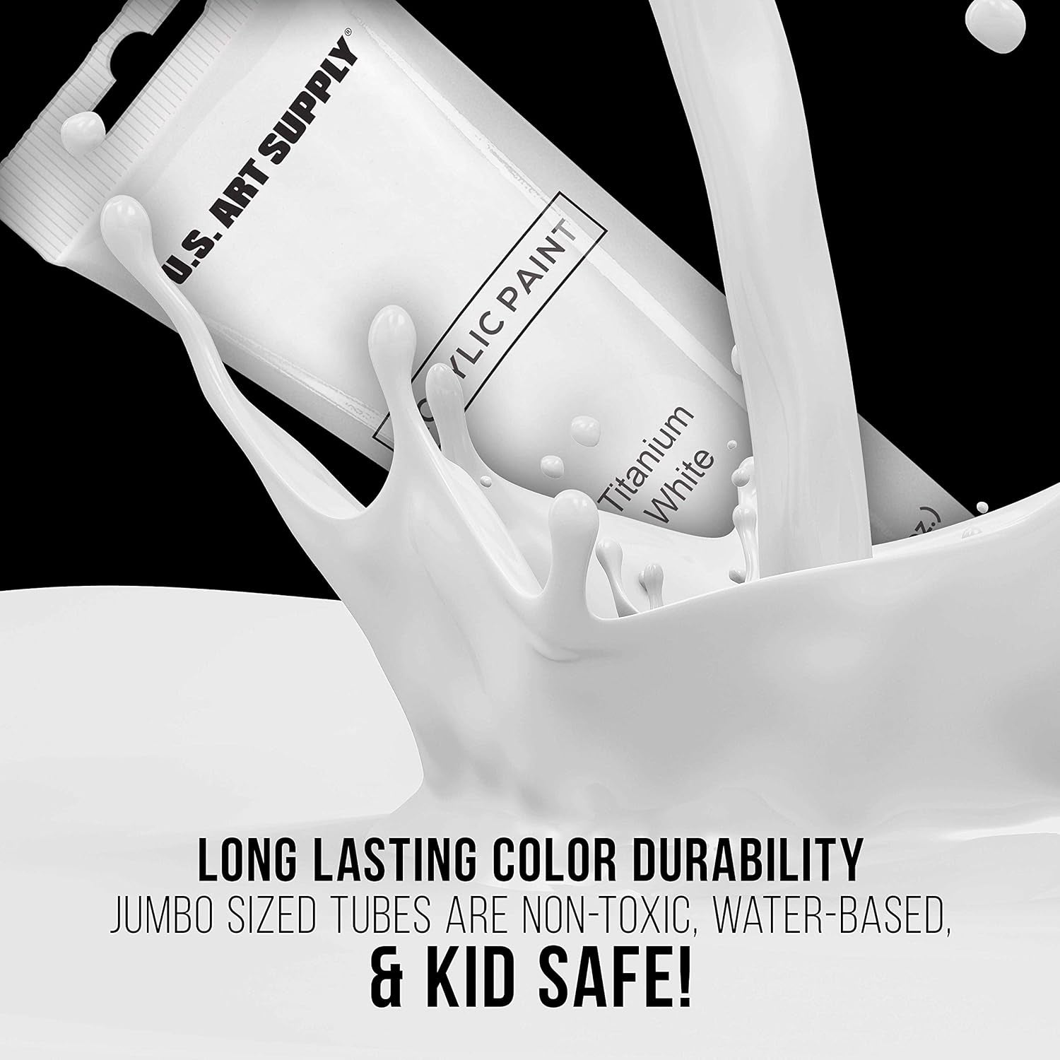 Artists Acrylic Color Paint, Titanium White, 2 Extra-Large 120Ml Tubes - Professional Grade, Excellent Tinting Strength, Mixable - Portrait Painting, Canvas, Wood - Student, Beginner