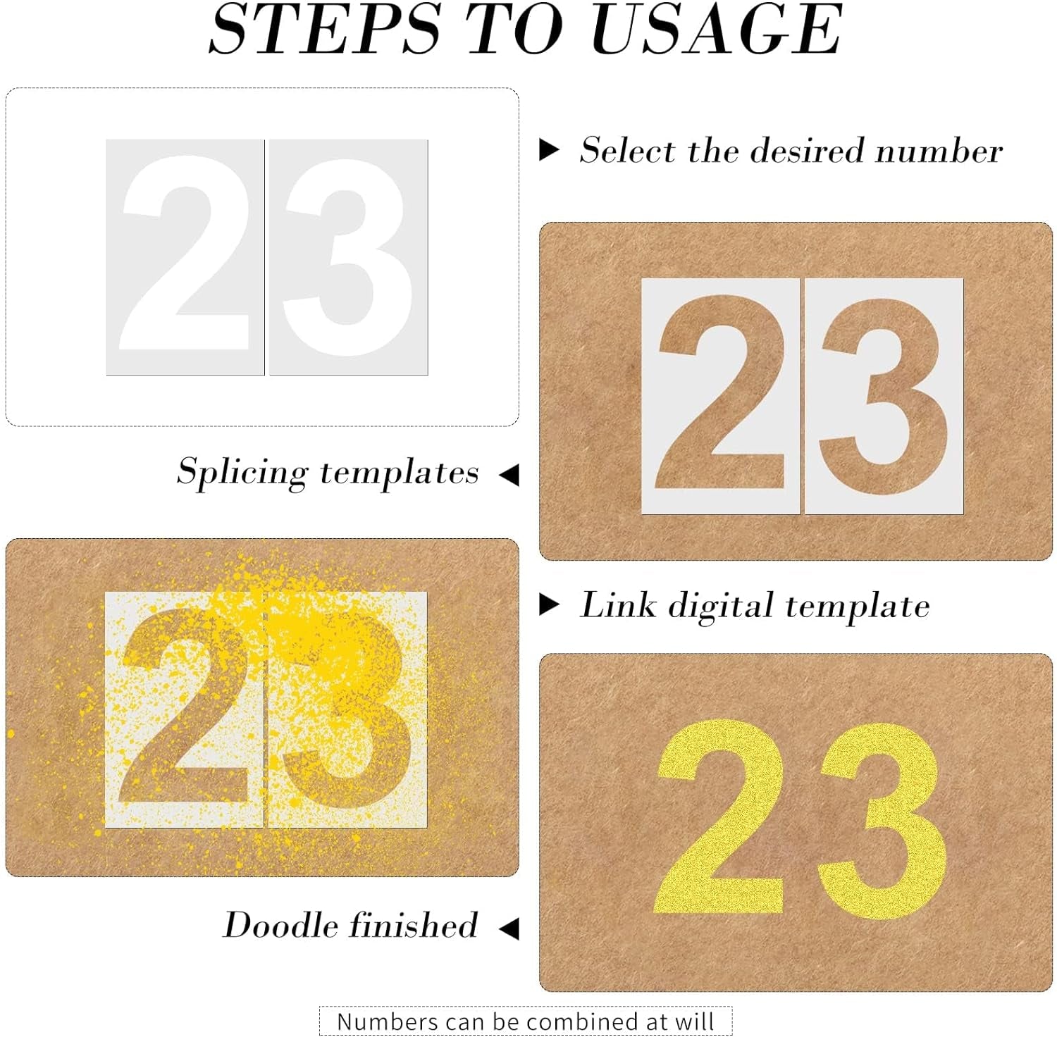 8 Inch Large Number Stencils Set 0-9 Address Number Stencil Reusable Plastic Digital Stencils Templates for Cake Stencil Address Number Painting Stencils Templates