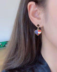 30Pcs American Flag Charms Pendant Flag Heart Star Shape Charms Patriotic Enamel Charms Craft Supplies for DIY Jewelry Making Findings Accessory