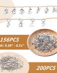 156PCS ABC Letter Charms, Mini A-Z Alphabet Bracelet Necklace Pendants with 200PCS Open Jump Rings for DIY Jewelry Making