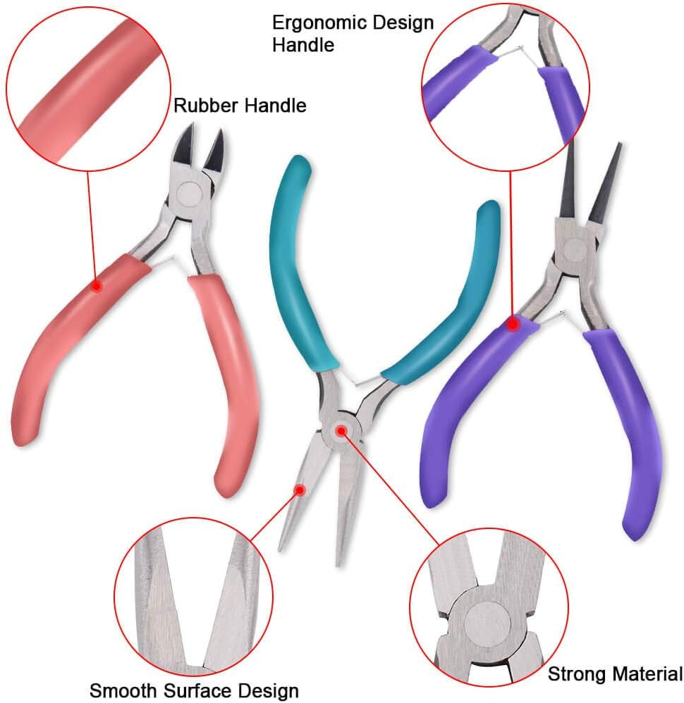 Jewelry Repair Kit with Jewelry Pliers, Jewelry Making Tools, Beading String and Jewelry Making Supplies for Jewelry Repair, Jewelry Making and Beading