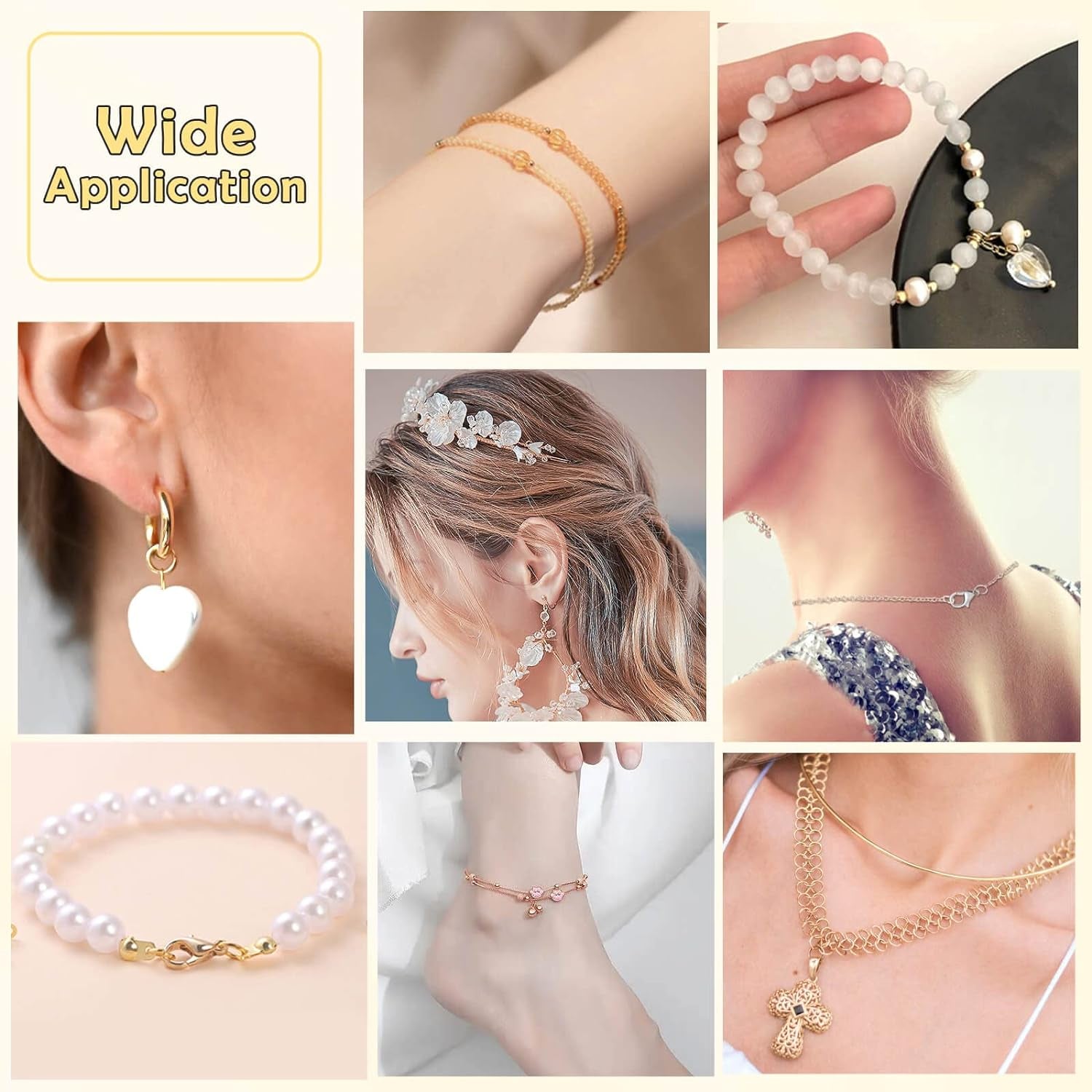 1200 Pcs Crimp Beads Kit for Jewelry Making,  Crimp Beads, Crimp Covers, Crimp Tubes and Wire Guardians, Lobster Clasps, Jump Rings, Crimping Pliers and Beading Wire for Jewelry Making