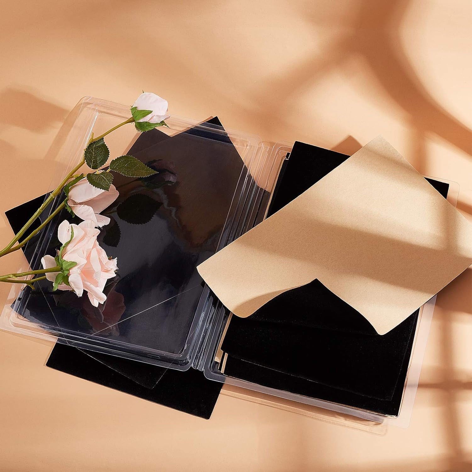 20PCS Halloween Black Velvet Fabric Sticky Back Adhesive Back Sheets, A4 Sheet (8.3&quot; X 11.8&quot;), Self-Adhesive Durable Water Resistant Multi-Purpose for Festival Art and Craft Making