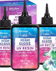 UV Resin, High Gloss 100G UV Resin Clear Solar Cure Sunlight Activated Glue Hard UV Resin Kit for Jewelry Making, Casting and Coating, DIY Crafts, Resin Art Supplies
