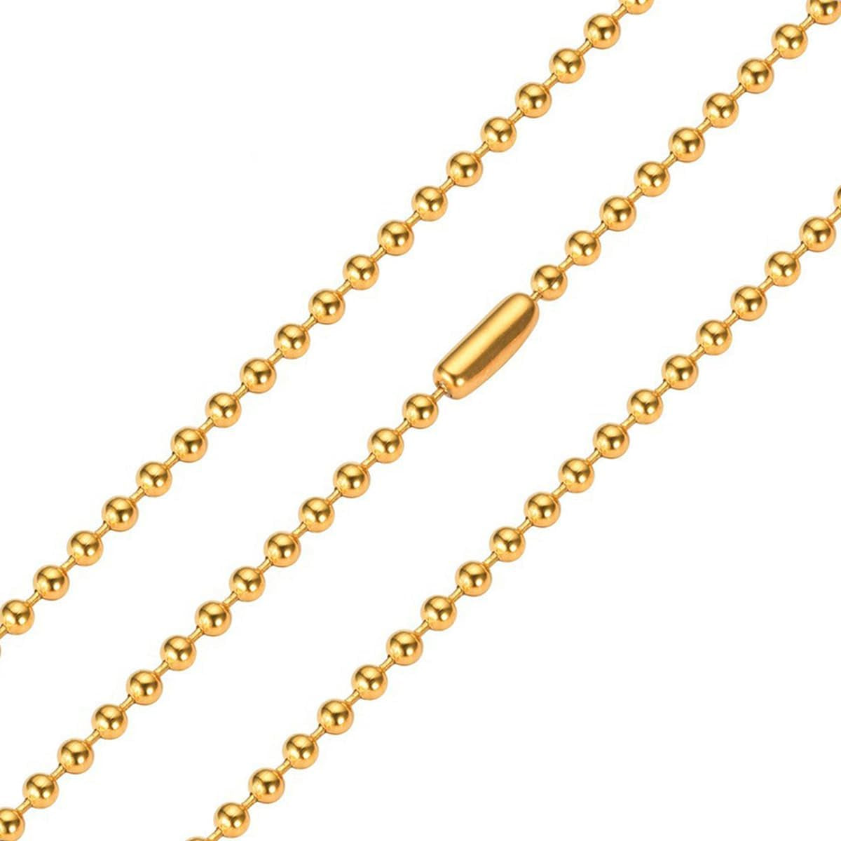 Black Oxide Stainless Steel Ball Chain Necklace - 3.2Mm, 29.5"
