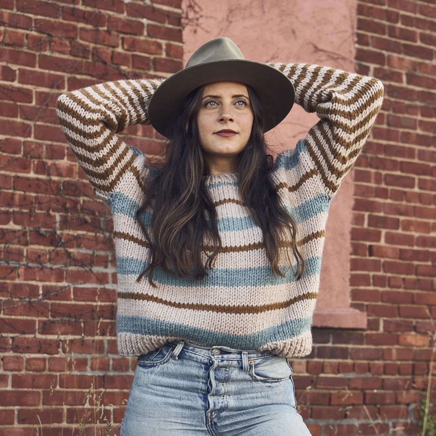 Lion Brand Hue + Me Yarn for Knitting, Crocheting, and Crafting, Bulky and Thick, Soft Acrylic and Wool Yarn, Salt, (1-Pack)