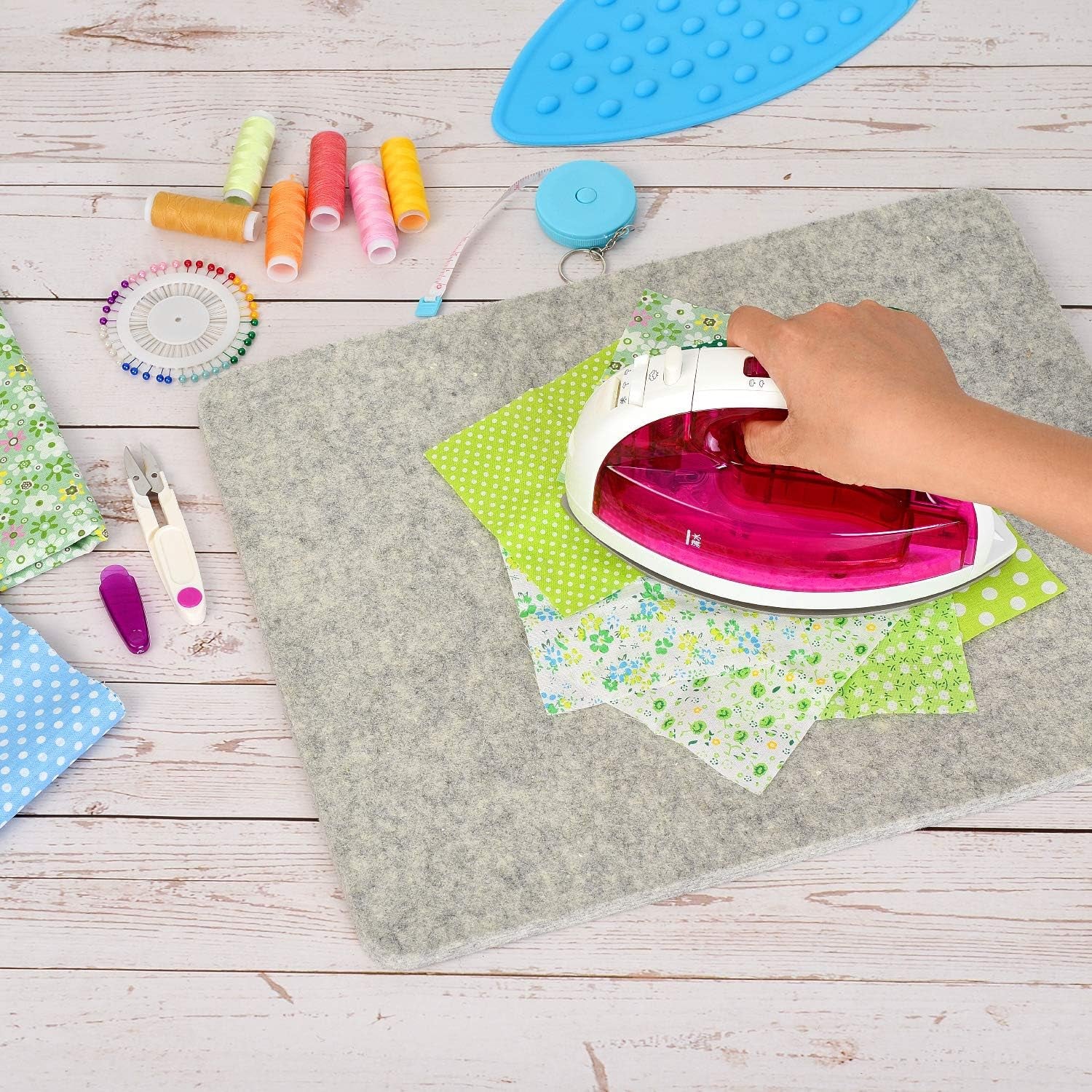 17"X13.5" Wool Pressing Mat 100% New Zealand Felted Wool Ironing Mat Pad Sewing Machine Muffling Mat for Quilting Wooly Felted Iron Board for Retains Heat Great for Quilting & Sewing Projects