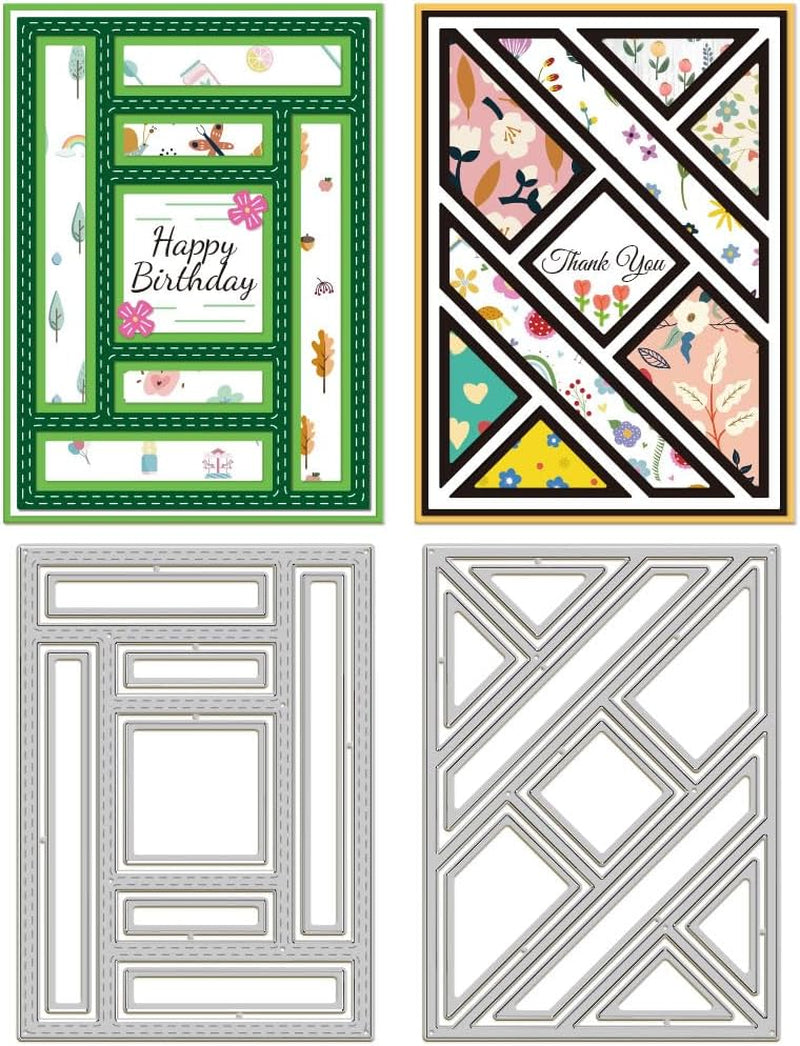 Splicing Rectangular Background Board Cutting Dies for Card Making Frame Background Die Cuts Carbon Steel Embossing Stencils Template for DIY Scrapbooking Album Craft Decor