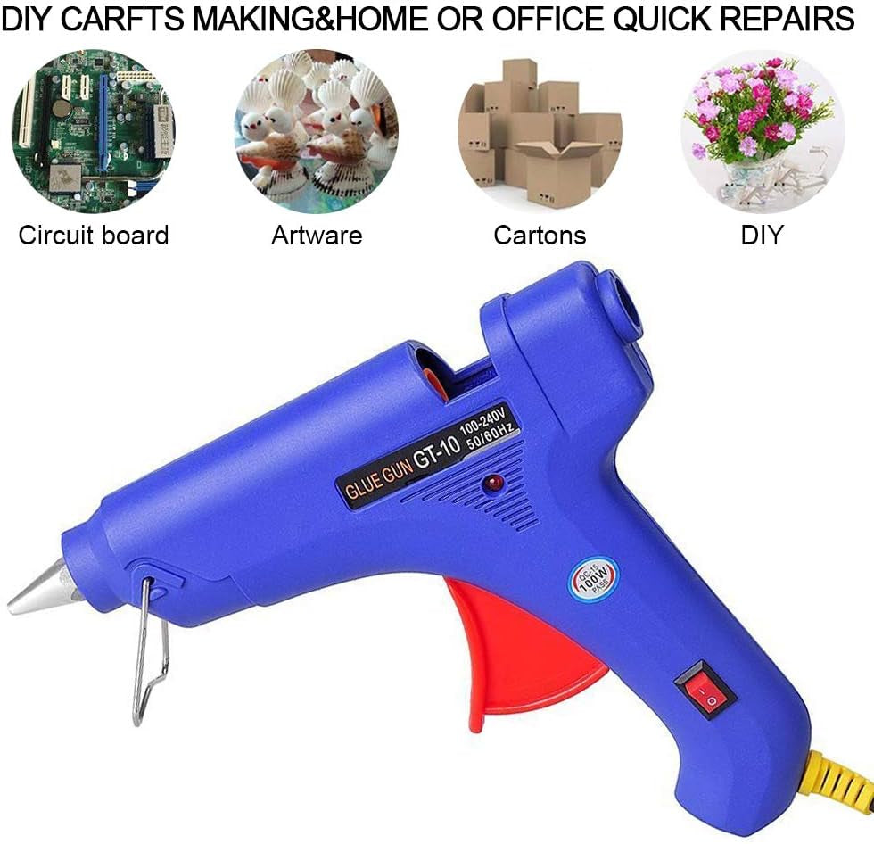 Glue Gun - 100W Hot Glue Gun with 10Pcs High Adhesion Hot Glue Sticks for Car Dent Repair, Home Improvement, Quick Daily Repair and DIY Small Craft Projects