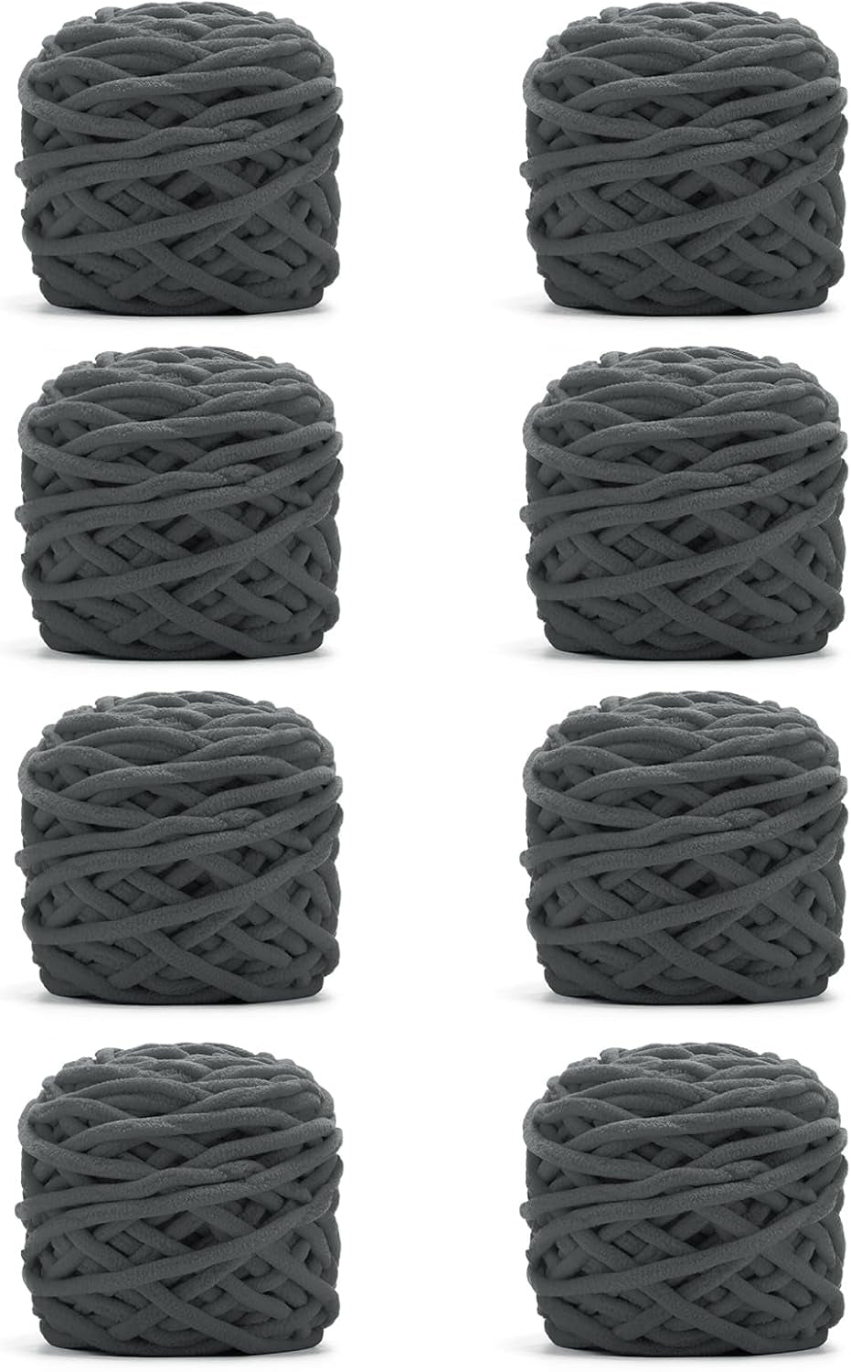 Blanket Yarn 3 Pack of 100G/3.5Oz - White Chenille Yarn 6 Super Bulky - Knitting, Crocheting &amp; Crafts Chunky Yarn